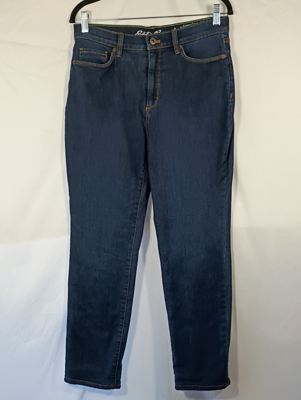 Eddie Bauer Slightly Curvy High Rise Slim Straight Flannel Lined Jeans Sz P10